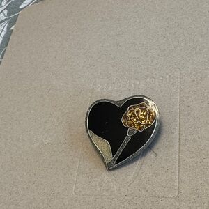 Elegant Abstract Flower Heart Brooch
